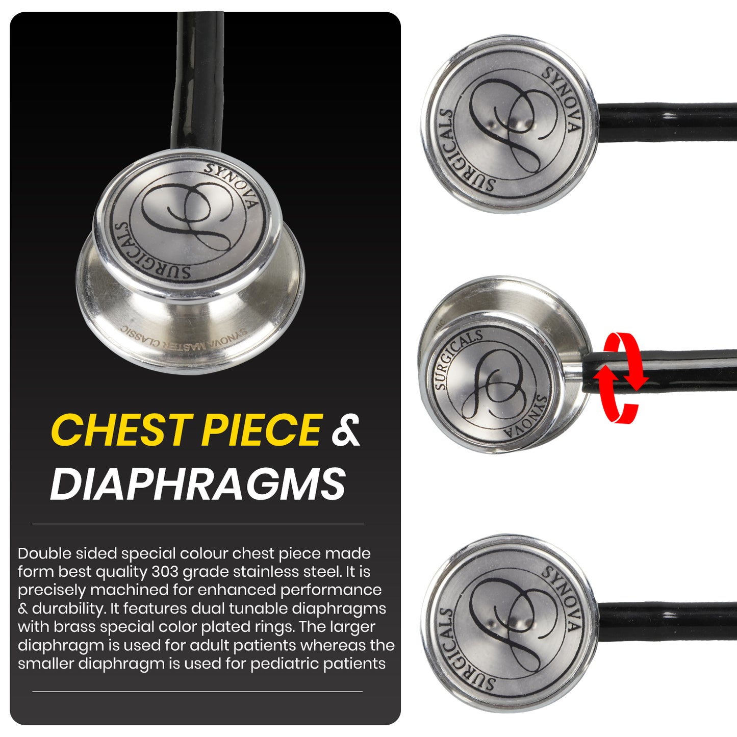 Synova Surgical Master Classic Dual Head Stethoscope – Premium Acoustic